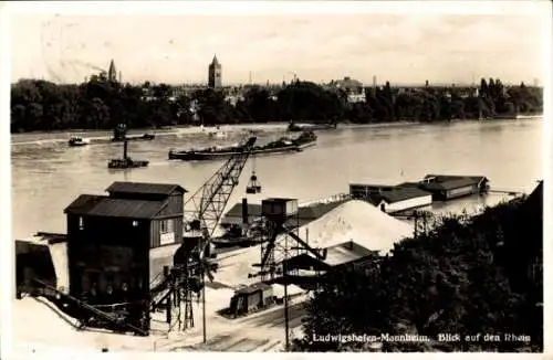 Ak Mannheim am Rhein, Brücke mit Blick a. Ludwigshafen