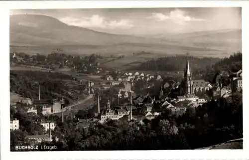 Ak Annaberg Buchholz im Erzgebirge, Teilansicht Buchholz, Kirche