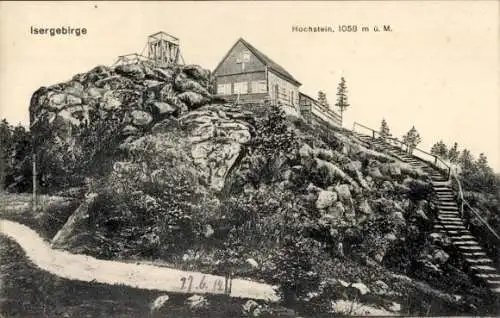 Ak Świeradów Zdrój Bad Flinsberg Isergebirge Schlesien, Hochstein