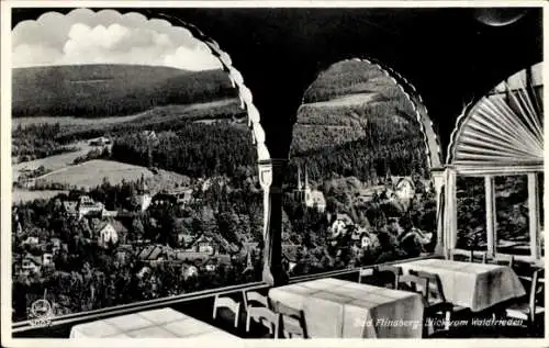 Ak Świeradów Zdrój Bad Flinsberg Schlesien, Blick vom Waldfrieden, Isergebirge