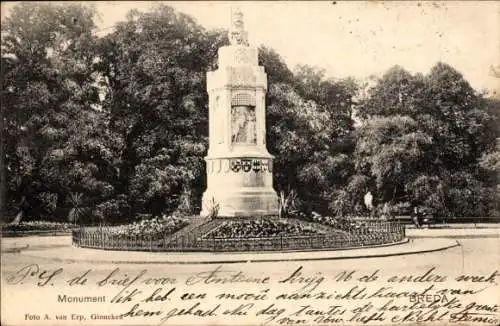 Ak Breda Nordbrabant Niederlande, Denkmal