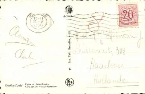 Ak Zoute Knokke Heist Westflandern, Kirche des Heiligen Rosenkranzes