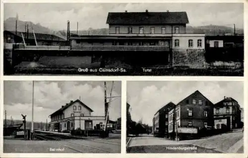 Ak Cainsdorf Zwickau in Sachsen, Bahnhof, Hindenburgstraße