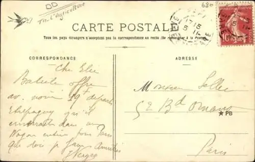 Ak La Vie Champêtre, Les Moissonneurs, Strohernte in Frankreich