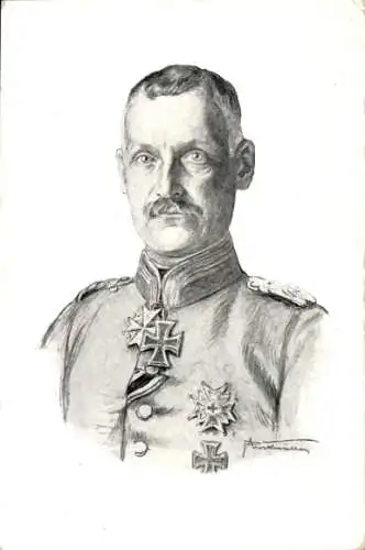 Künstler Ak Kronprinz Rupprecht von Bayern, Portrait in Uniform, Orden