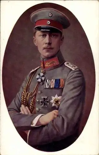 Ak Kronprinz Wilhelm von Preußen, Portrait in Uniform, Eisernes Kreuz