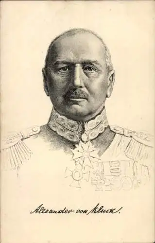 Künstler Ak Generaloberst Alexander von Kluck, Portrait