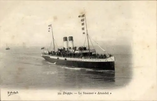 Ak Fährschiff Arundel, Hafen Dieppe