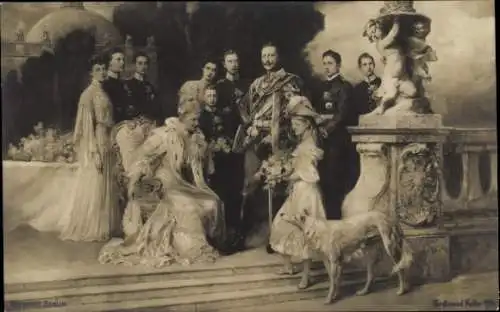 Künstler Ak Keller, Ferdinand, Deutsches Kaiserhaus unter Kaiser Wilhelm II., Windhund