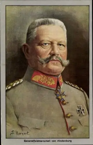 Künstler Ak Hornert, G., Generalfeldmarschall Paul von Hindenburg, Portrait