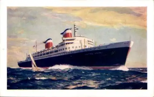 Künstler Ak Dampfschiff SS United States, USL