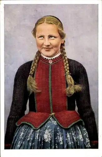 Ak Hessische Trachten Nr. 291, Schlitzer Mädchen, Portrait