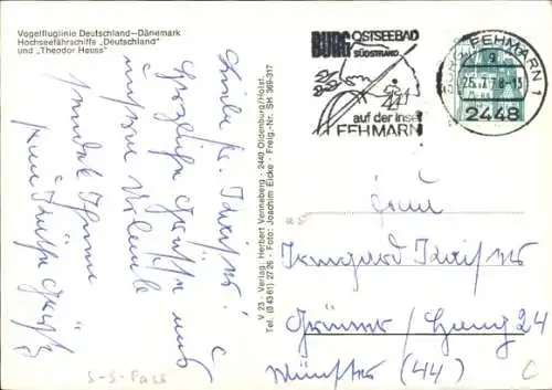 Ak Eisenbahnfähre Theodor Heuss, Deutsche Fährgesellschaft Ostsee