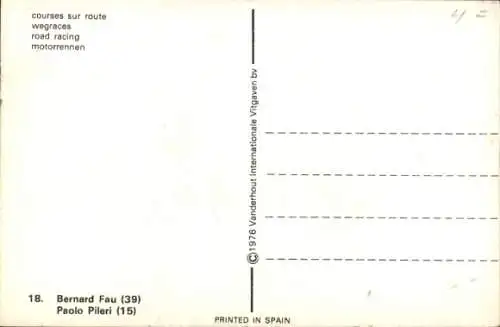 Ak Rennfahrer Bernard Fau, Paolo Pileri, Motorradrennen