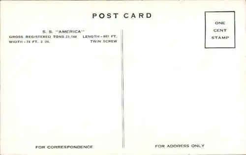 Ak USL-Dampfer SS America