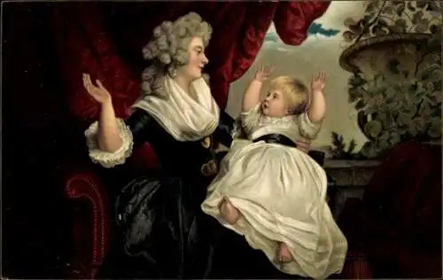 Künstler Ak Reynolds, Joshua, Countess of Devonshire, Baby mit Mutter, Gräfin