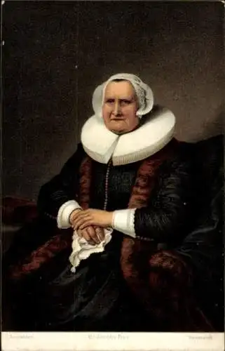 Künstler Ak Rembrandt, Elizabeth Jacobs Bas, Stengel