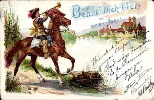 Litho Trompeter von Säckingen, Behüt Dich Gott