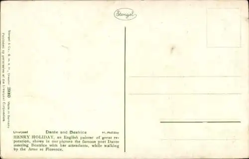 Künstler Ak Holiday, Henry, Dante and Beatrice, Stengel 29080