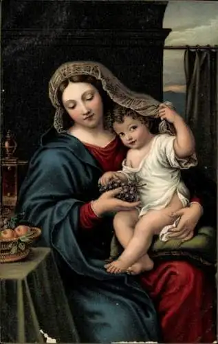 Künstler Ak Mignard, P., Madonna mit der Traube