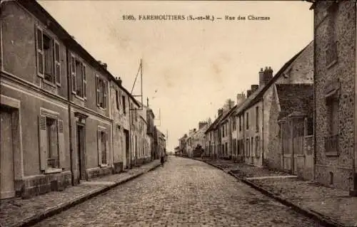 Ak Faremoutiers Seine et Marne, Rue des Charmes