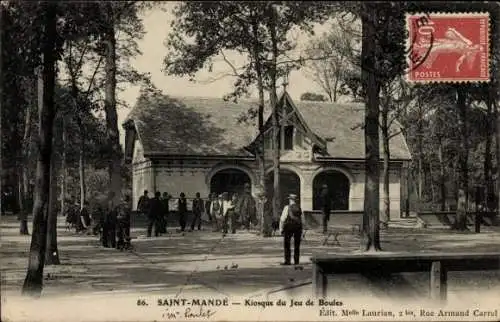 Ak Saint Mandé Val de Marne, Kiosque du Jeu de Boules