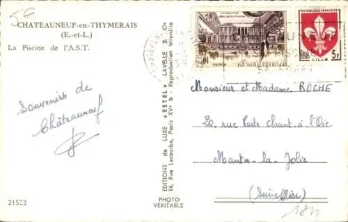 Ak Châteauneuf en Thymerais Eure et Loir, la Piscine de l'A.S.T.