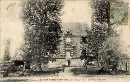 Ak Les Autels-Villevillon Eure et Loir, le Chateau, cote Sud