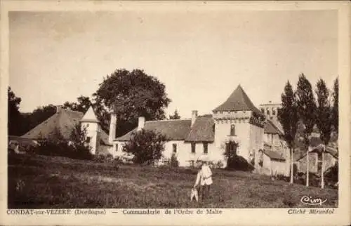 Ak Condat sur Vezere Dordogne, Commanderie de l'Ordre de Malte