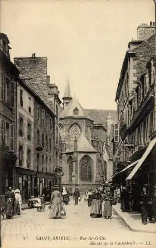 Ak Saint Brieuc Côtes d'Armor, Rue St-Gilles, Abside de la Cathedrale