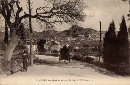 Ak Hyères Var, Gesamtansicht von der Route de l’Ermitage aus