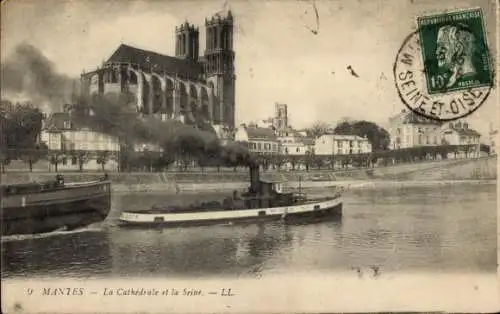 Ak Mantes la Jolie Yvelines, Seine, Kathedrale