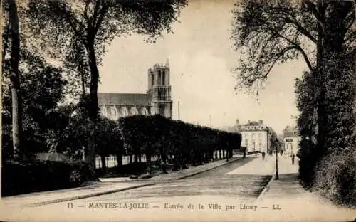 Ak Mantes la Jolie Yvelines, Eingang zur Stadt über Limay