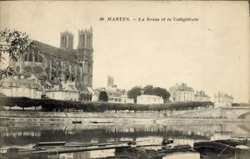 Ak Mantes la Jolie Yvelines, Seine, Kathedrale