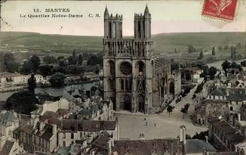 Ak Mantes la Jolie Yvelines, Bezirk Notre Dame