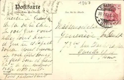 Ak Strasbourg Straßburg Elsass Bas Rhin, Garnisonskirche, Münster