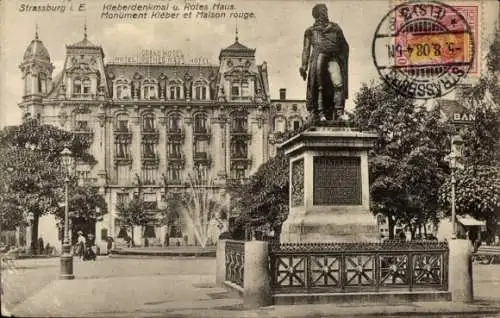 Ak Strasbourg Straßburg Elsass Bas Rhin, Kleberdenkmal, Rotes Haus