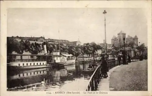 Ak Annecy Haute Savoie, Hafen, Schloss