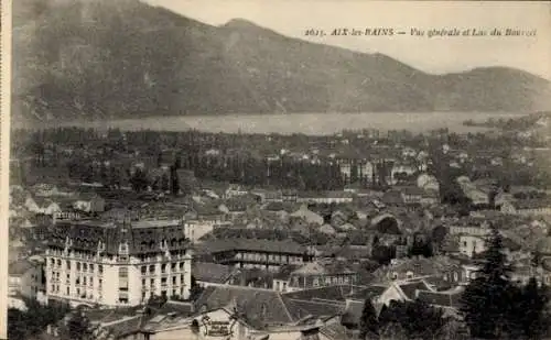 Ak Aix les Bains Savoie, Gesamtansicht, Lac du Bourget