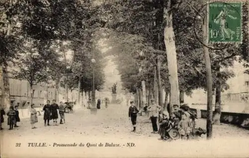 Ak Tulle Corrèze, Promenade du Quai de Baluze