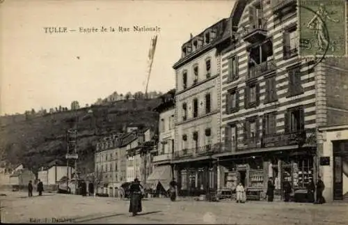 Ak Tulle Corrèze, Eingang zur Rue Nationale