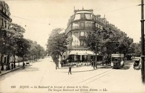 Ak Dijon Côte d’Or, Boulevard de Sevigne, Avenue de la Gare