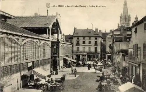 Ak Dijon Côte d’Or, Rue Claude-Ramey, Halles Centrales