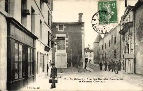 Ak Saint Maixent Deux Sèvres, Rue des Grandes Boucheries, Canclaux-Kaserne