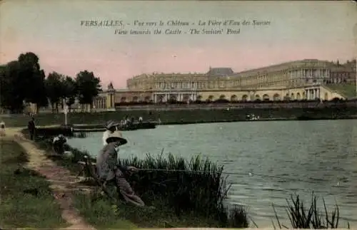 Ak Versailles-Yvelines, Schloss, Piece d’Eau des Suisses