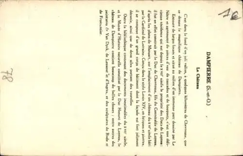 Ak Dampierre-Yvelines, Schloss