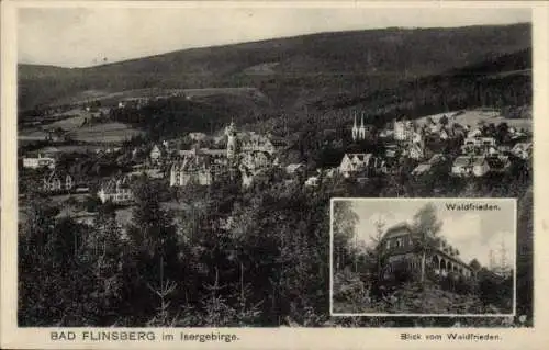 Ak Świeradów Zdrój Bad Flinsberg Schlesien, Blick vom Waldfrieden