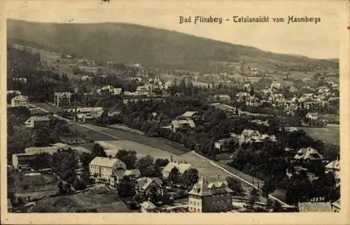 Ak Świeradów Zdrój Bad Flinsberg Schlesien, Gesamtansicht, Blick vom Haumberge