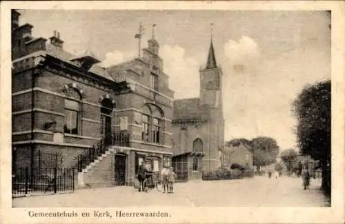 Ak Heerewaarden Heerewarden Gelderland, Rathaus, Kirche