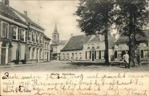 Ak Ginneken Breda Nordbrabant Niederlande, Markt